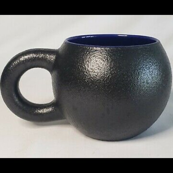 NWOB STARBUCKS BUB20 Black Blue Barrel Mug Cup Cannon Weight Lift Ball 12oz - Picture 3 of 7